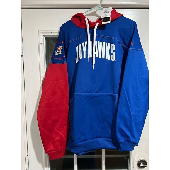 University of Kansas Jayhawks Adidas Stadium Pullover Hoodie - Picture 1 of 7